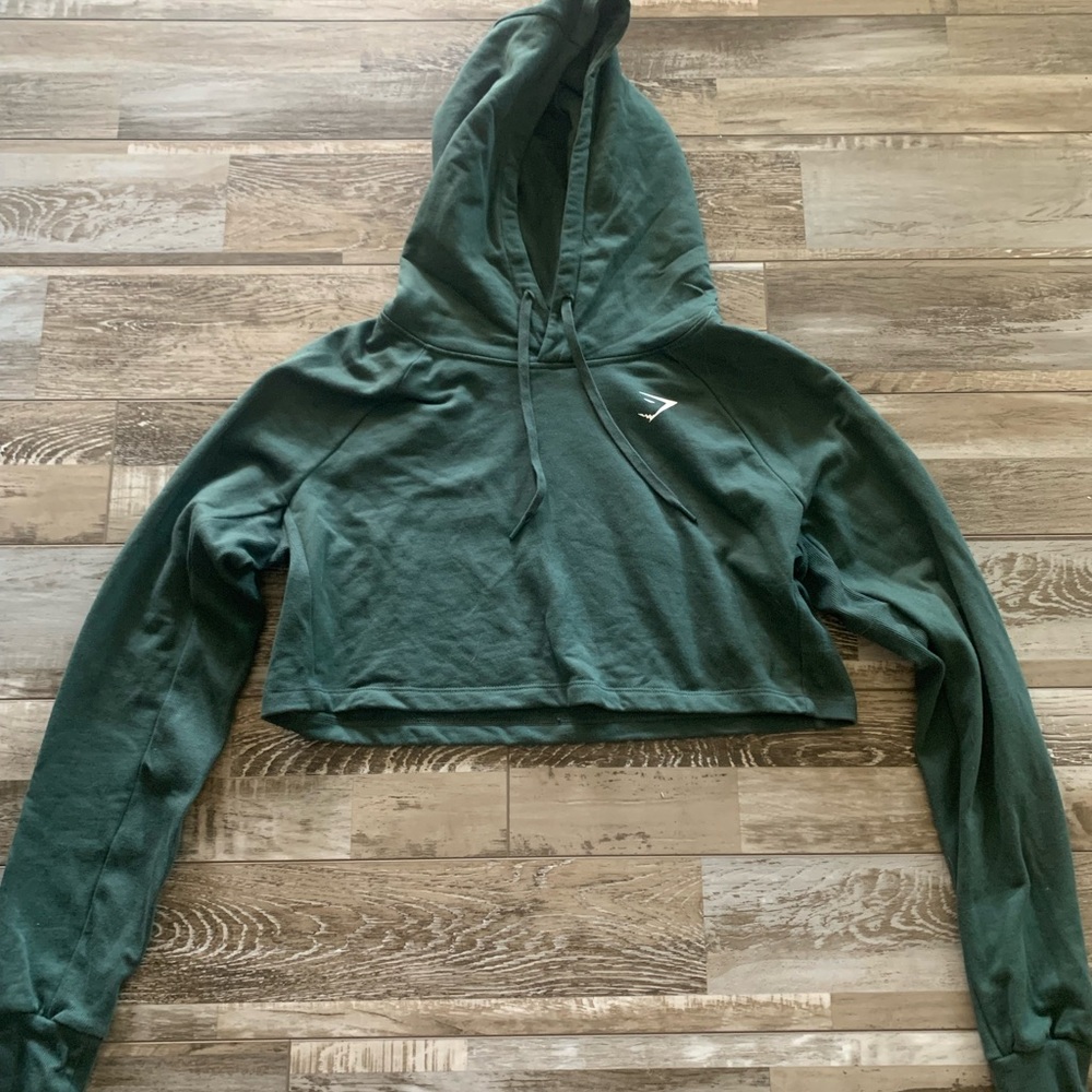Gymshark Training Cropped Hoodie | Dark Green